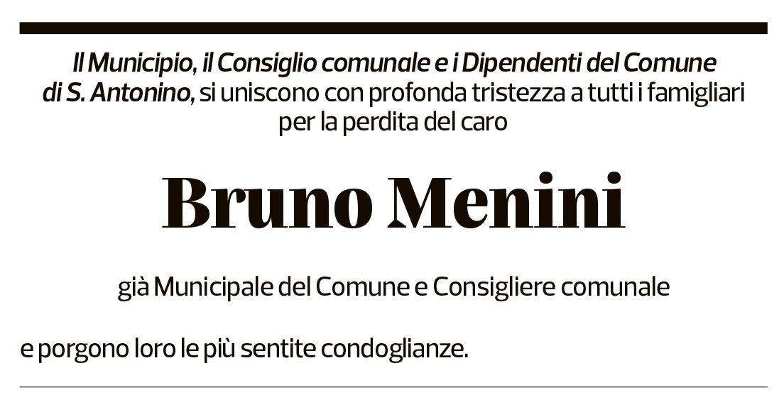 Annuncio funebre Bruno Menini