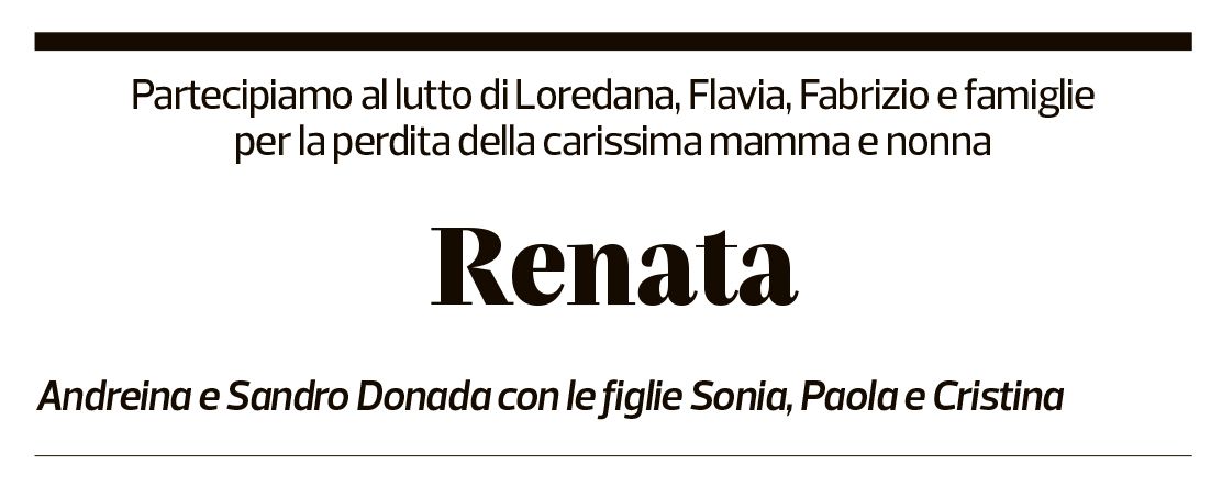 Annuncio funebre Renata Stöckli