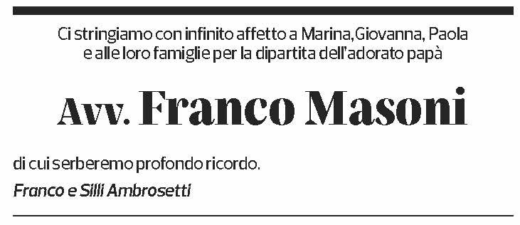 Annuncio funebre Franco Masoni