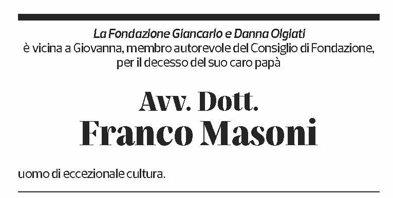 Annuncio funebre Franco Masoni