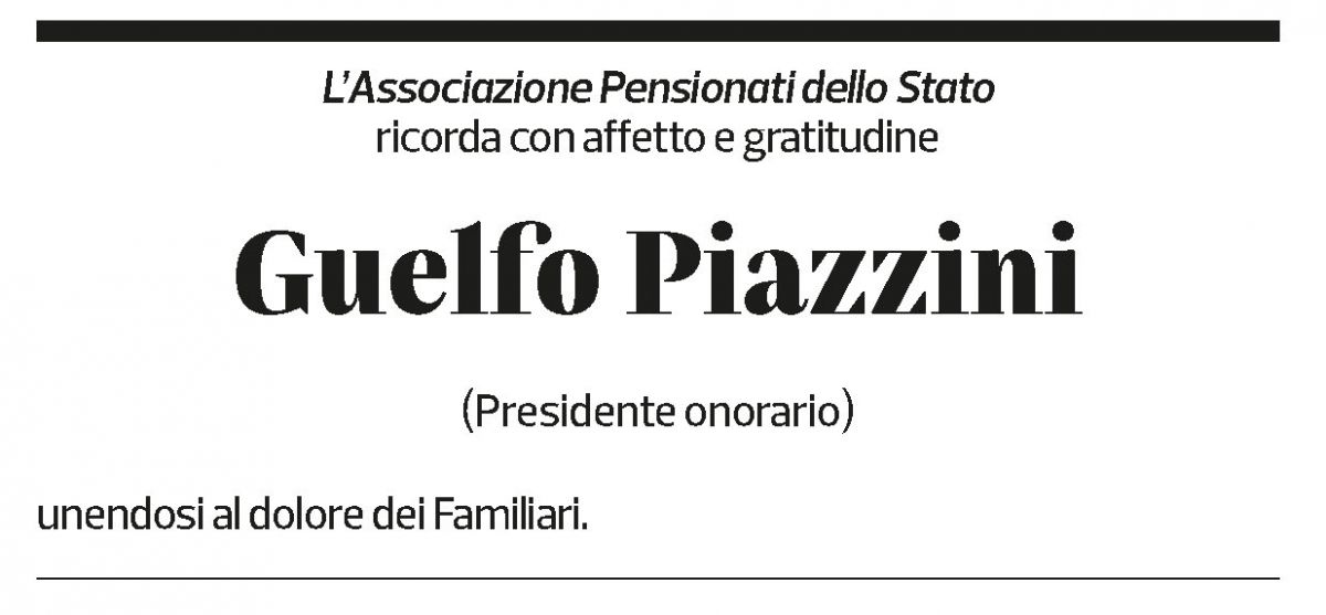 Annuncio funebre Guelfo Piazzini