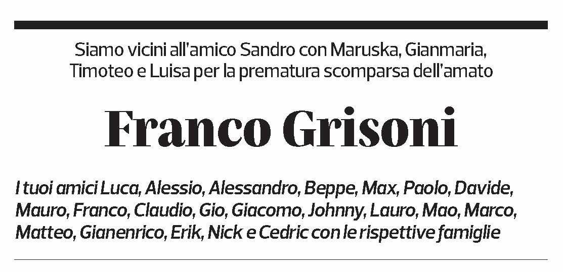 Annuncio funebre Franco Grisoni