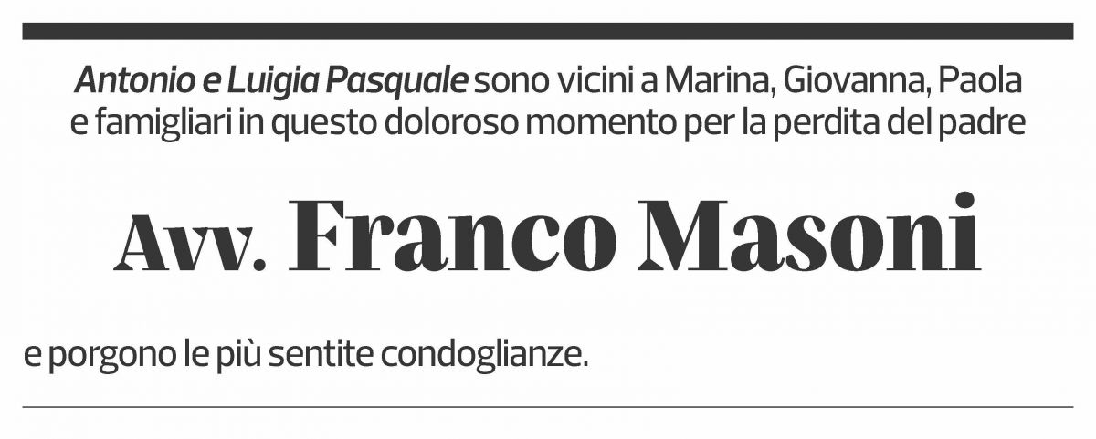 Annuncio funebre Franco Masoni