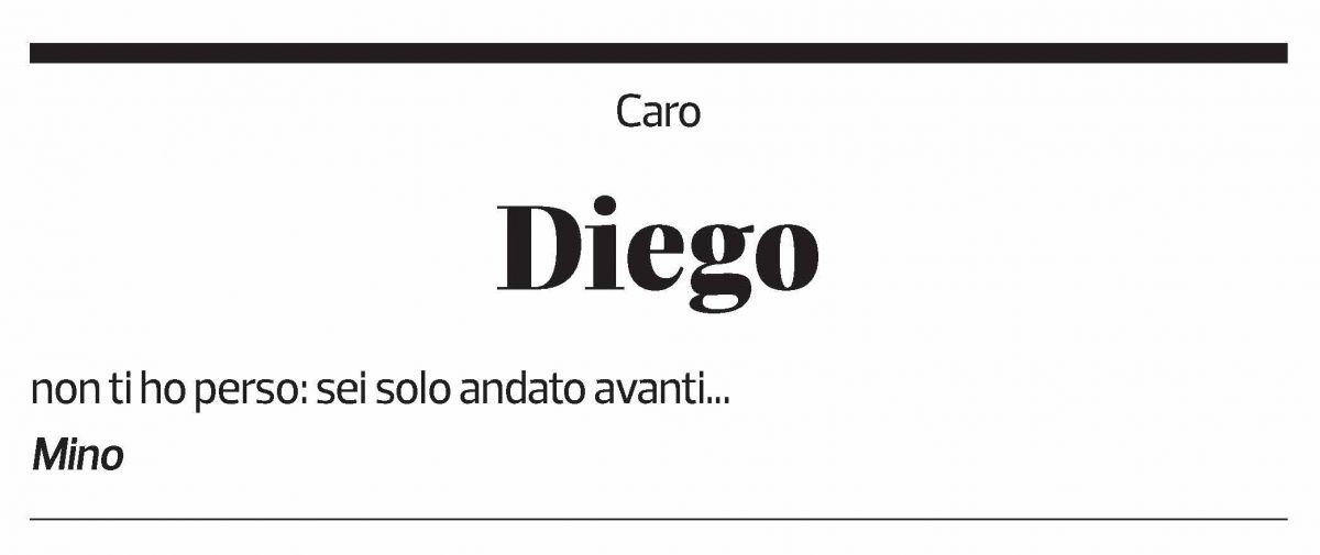 Annuncio funebre Diego Bernhard