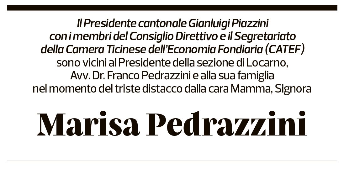 Annuncio funebre Marisa Pedrazzini