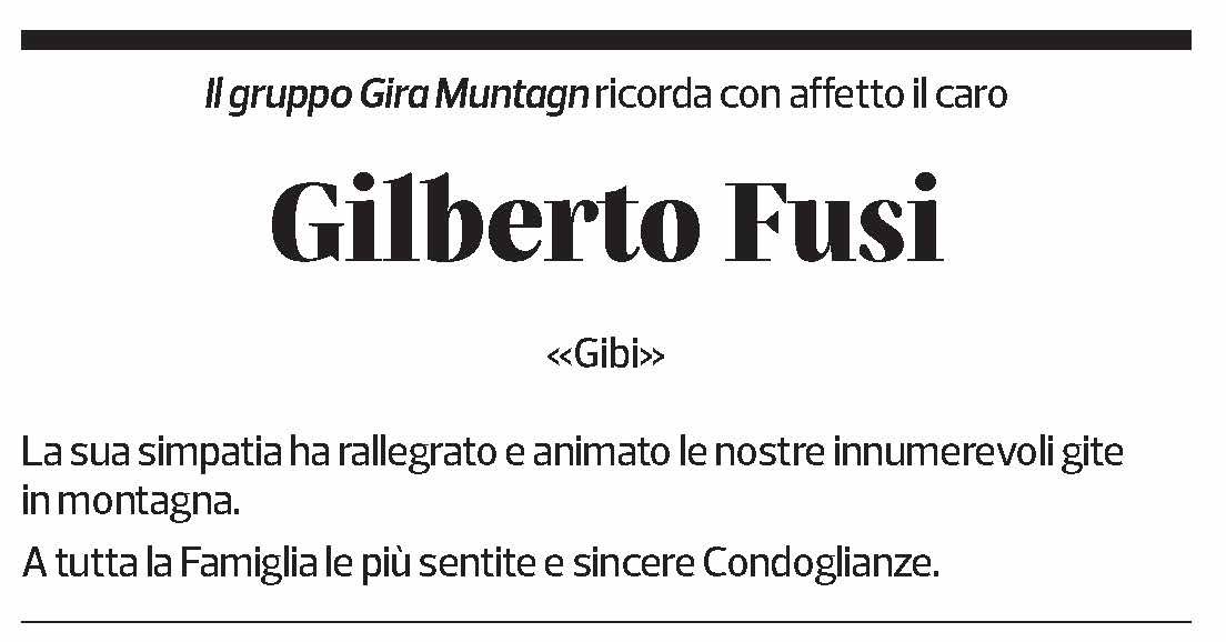 Annuncio funebre Gilberto Fusi