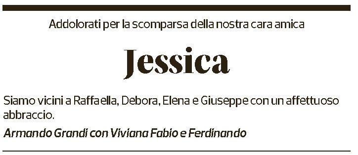Annuncio funebre Jessica -