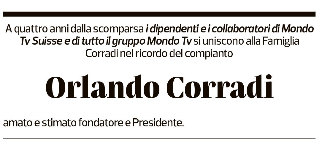 Annuncio funebre Orlando Corradi