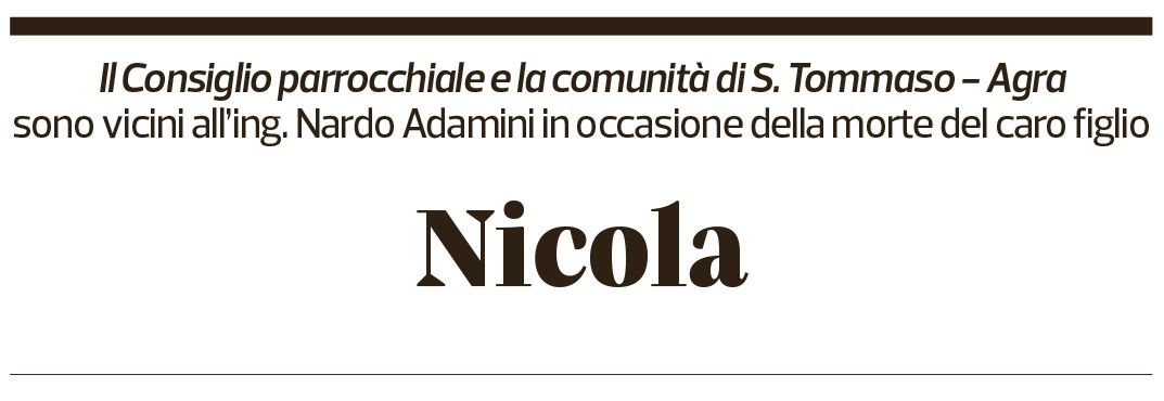 Annuncio funebre Nicola Adamini