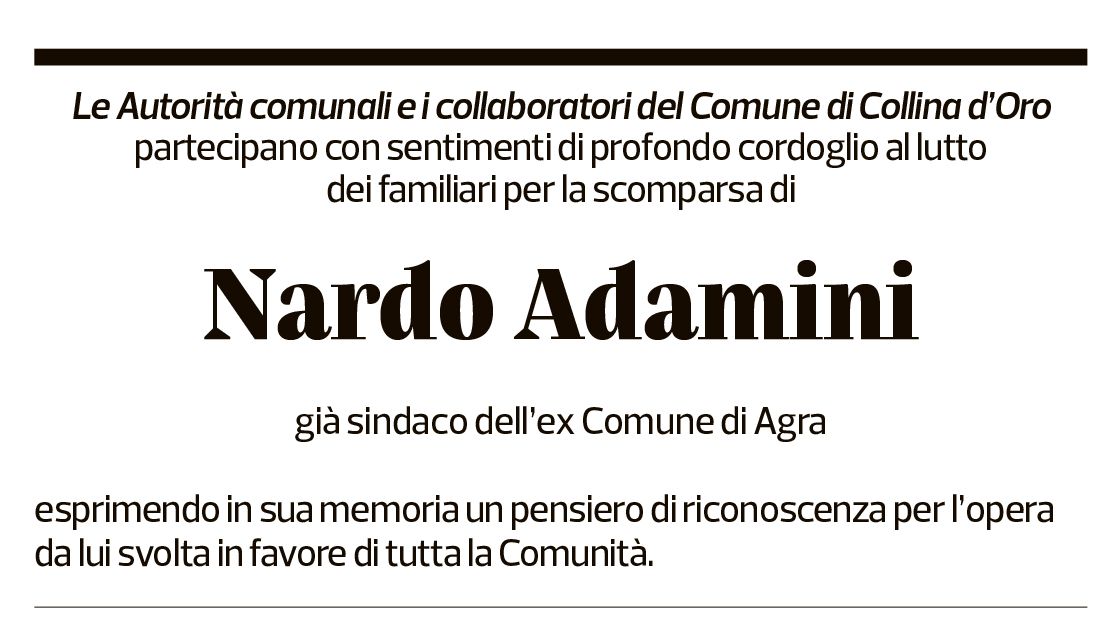 Annuncio funebre Nardo Adamini