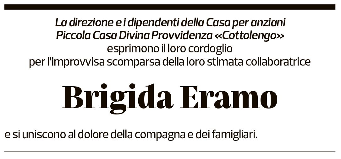 Annuncio funebre Brigida Eramo