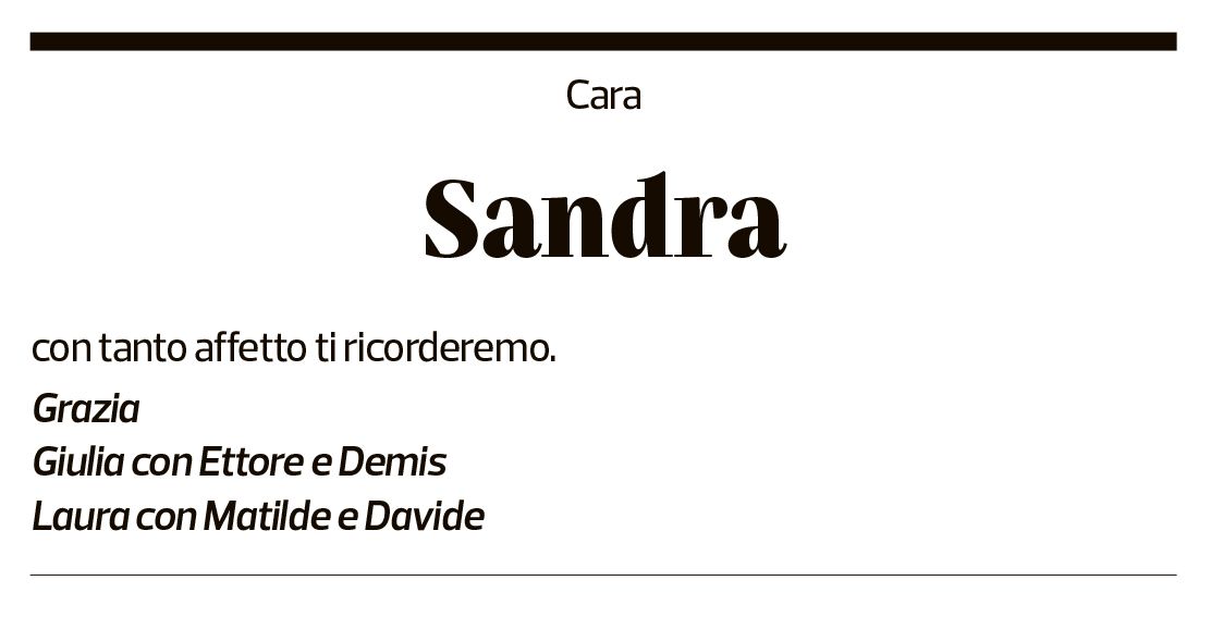 Annuncio funebre Sandra Riva