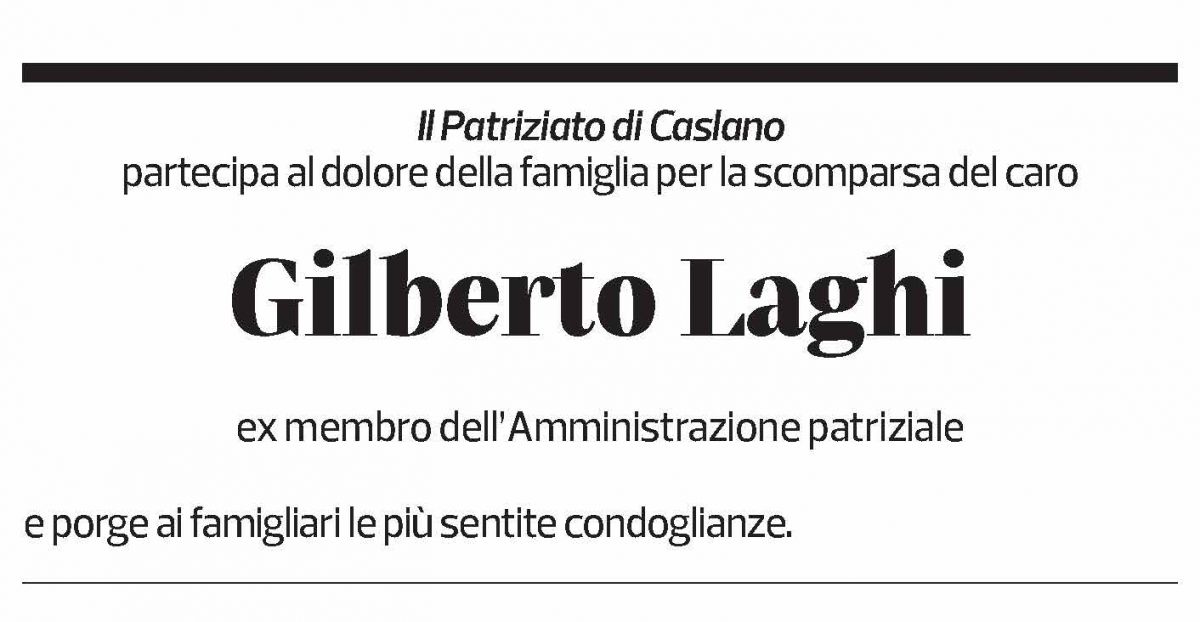Annuncio funebre Gilberto Laghi
