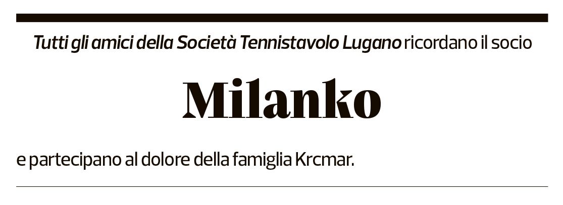 Annuncio funebre Milanko 