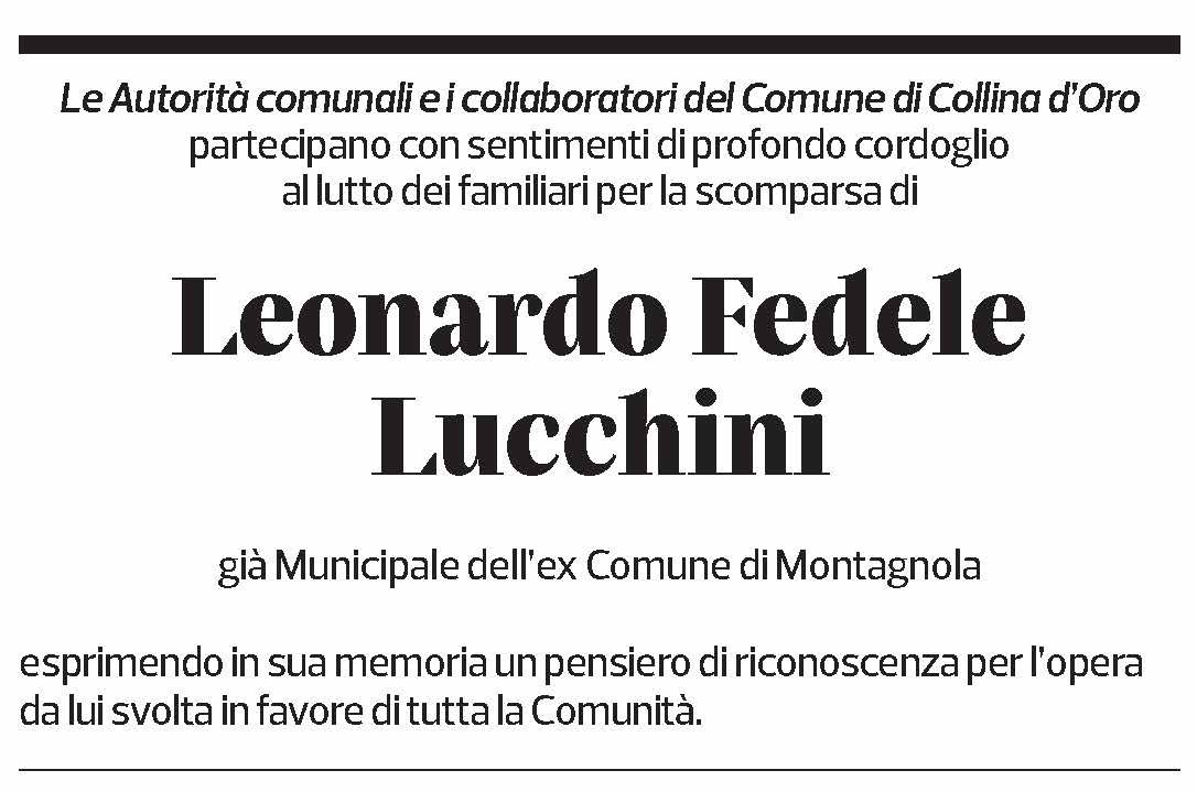 Annuncio funebre Leonardo Fedele Lucchini