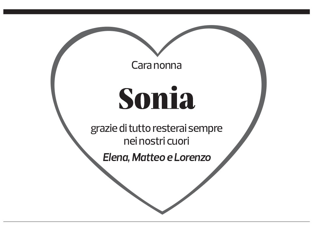 Annuncio funebre Sonia Canonica