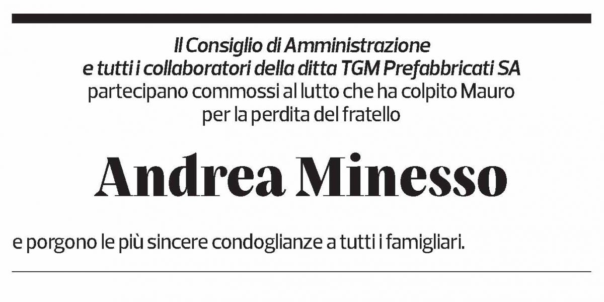 Annuncio funebre Andrea Minesso