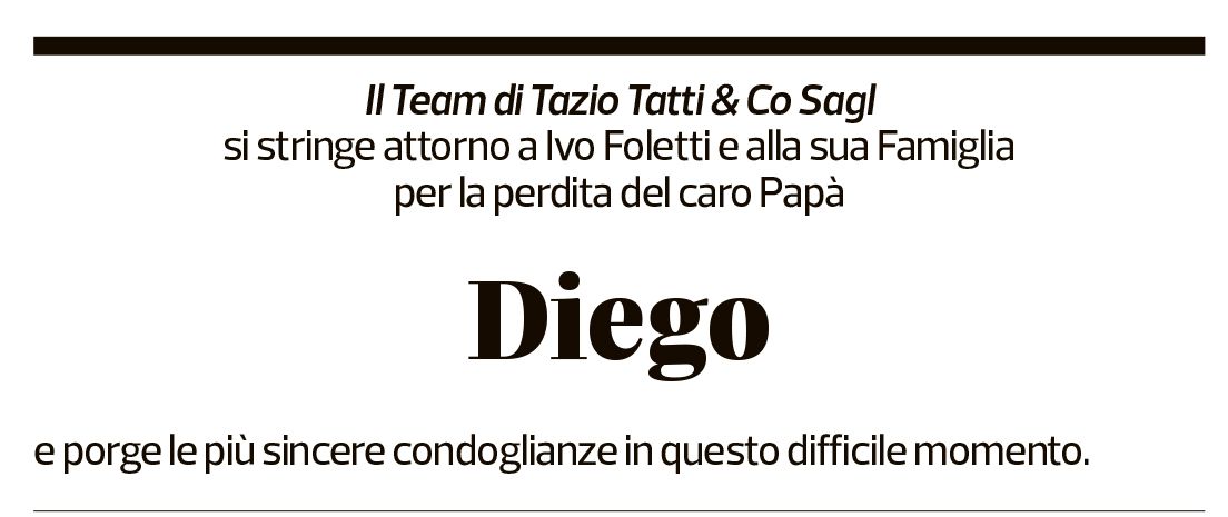Annuncio funebre Diego Foletti