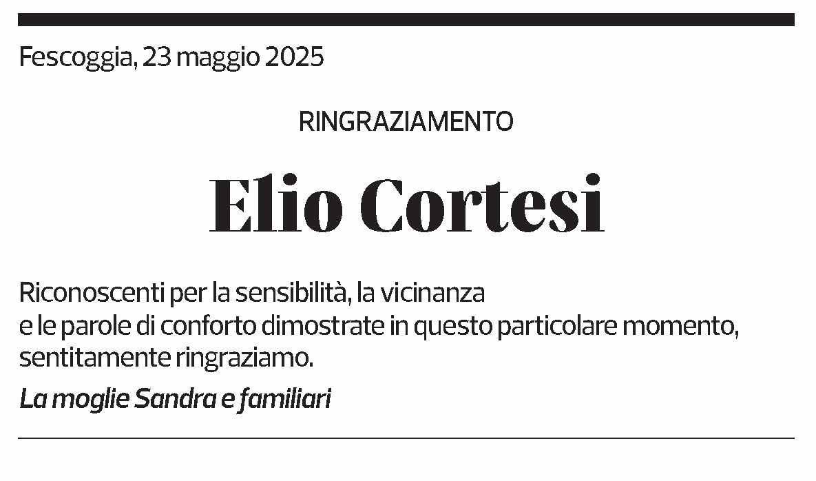 Annuncio funebre Elio Cortesi