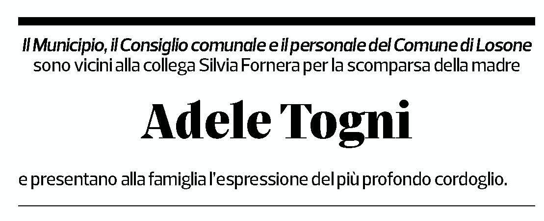 Annuncio funebre Adele Togni