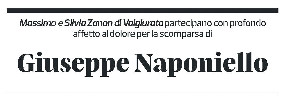 Annuncio funebre Giuseppe Naponiello