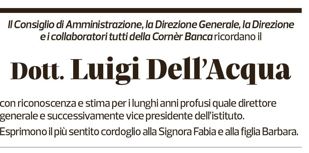 Annuncio funebre Luigi Dell'acqua