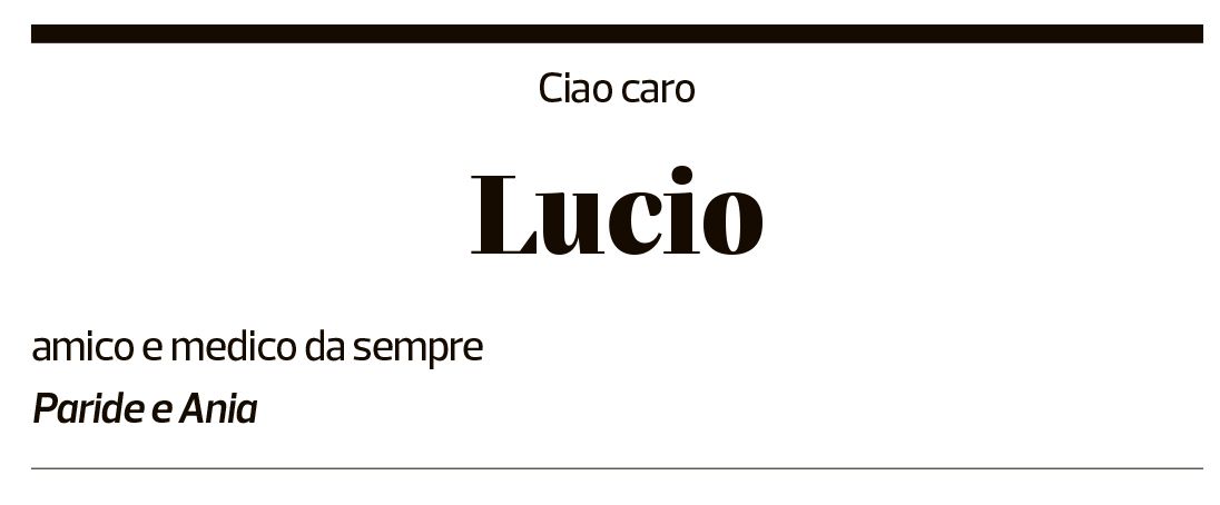 Annuncio funebre Lucio Realini