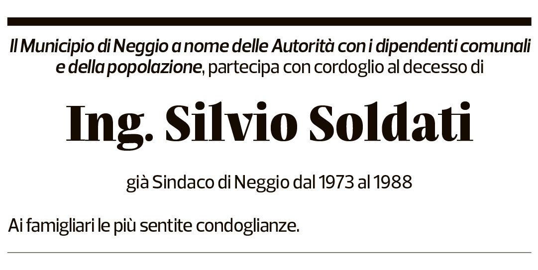 Annuncio funebre Silvio Soldati