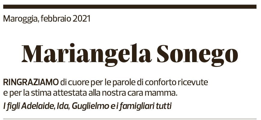 Annuncio funebre Mariangela Sonego