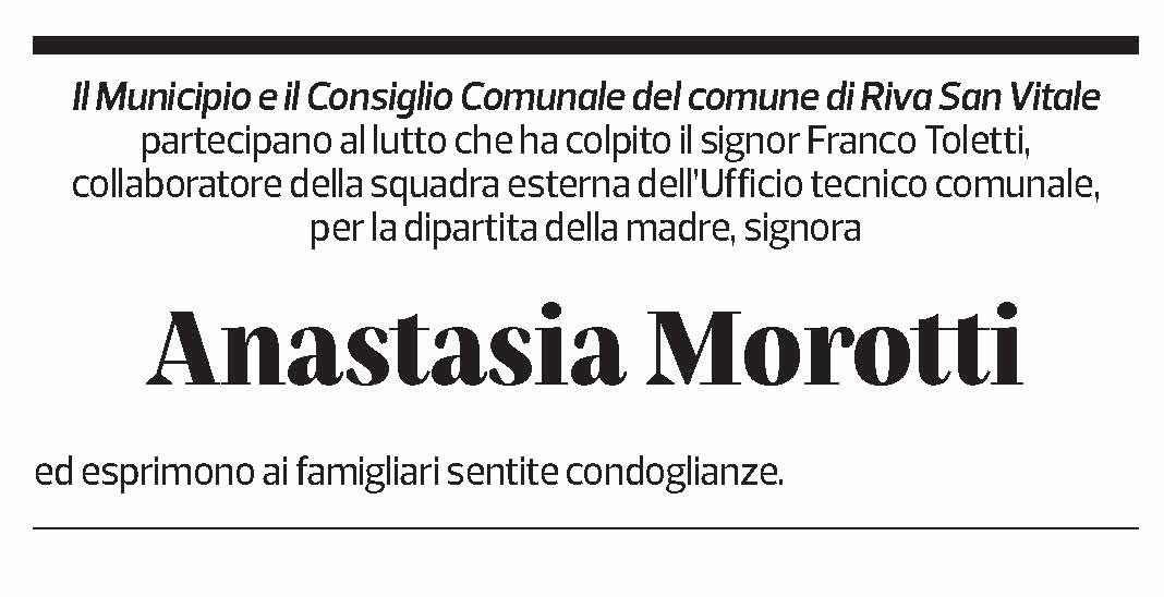 Annuncio funebre Anastasia Morotti