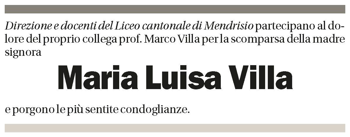 Annuncio funebre Maria-luisa Villa