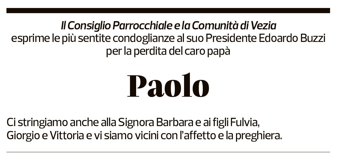 Annuncio funebre Paolo Buzzi