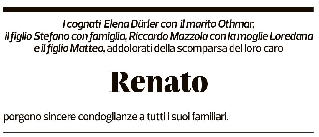 Annuncio funebre Renato Belloni