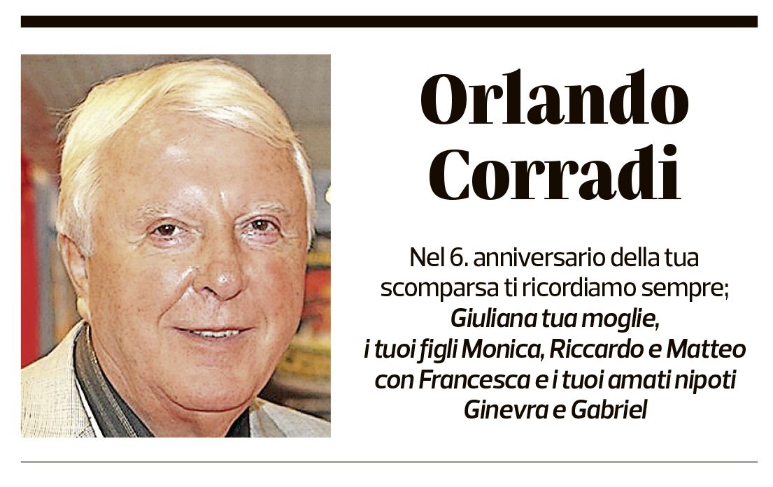 Annuncio funebre Orlando Corradi