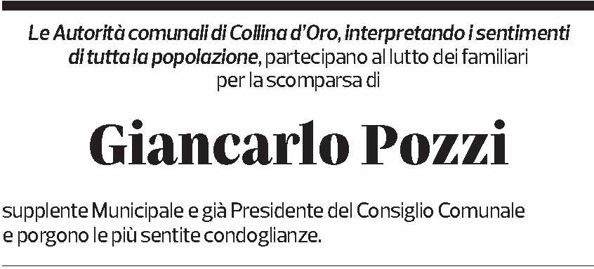 Annuncio funebre Giancarlo Pozzi