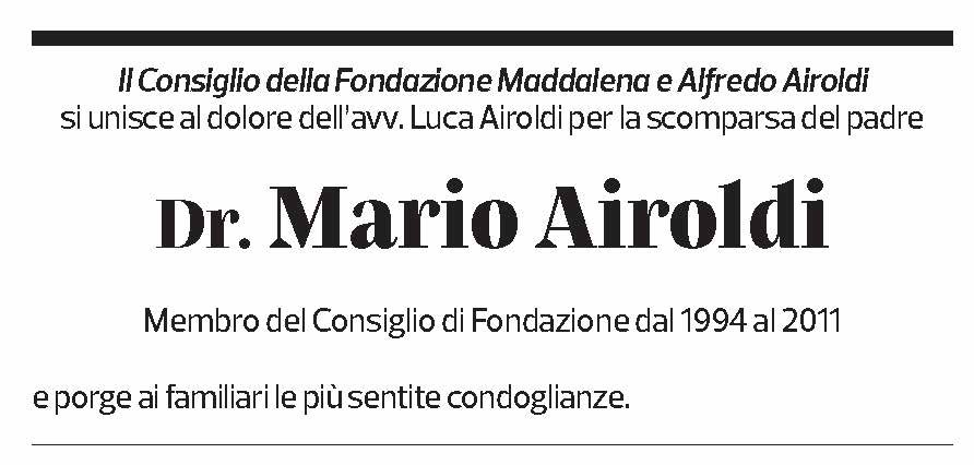 Annuncio funebre Mario Airoldi