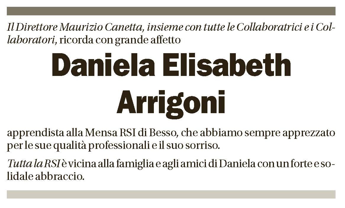 Annuncio funebre Daniela Elisabeth Arrigoni