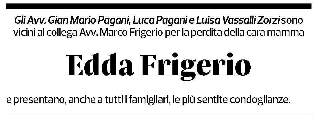 Annuncio funebre Edda Frigerio