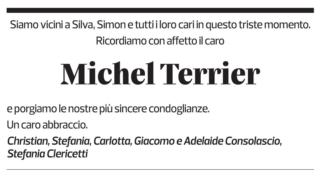 Annuncio funebre Michel Terrier