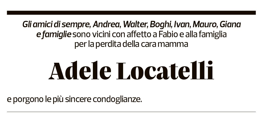 Annuncio funebre Adele Locatelli