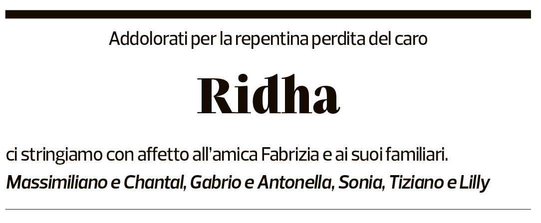 Annuncio funebre Ridha Sediri