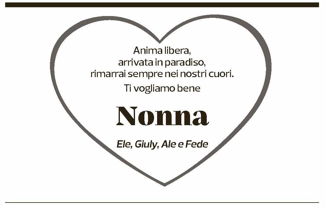 Annuncio funebre Iginia Neri-de Carli