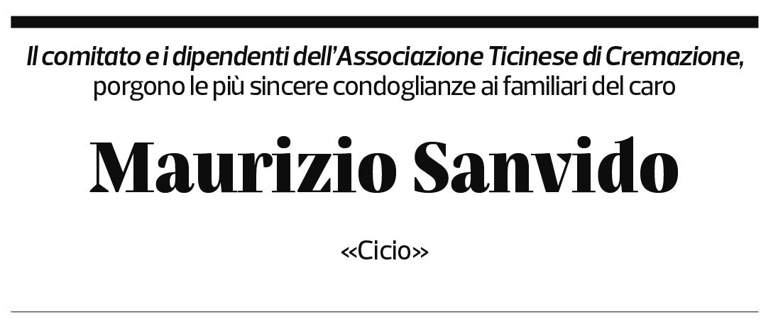 Annuncio funebre Maurizio Sanvido