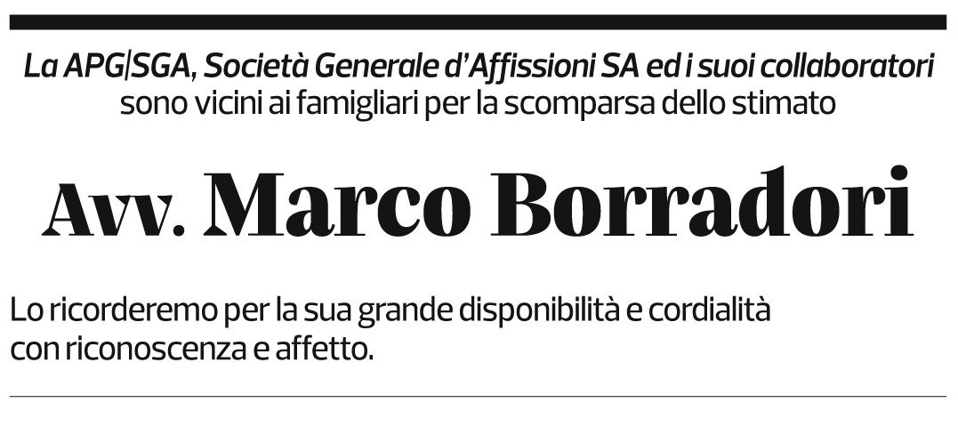 Annuncio funebre Marco Borradori