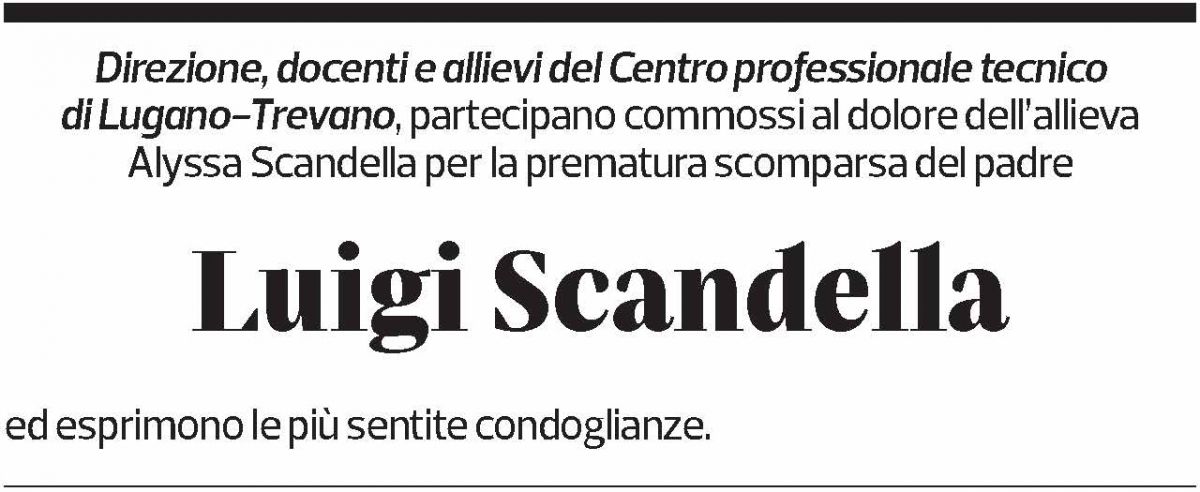 Annuncio funebre Luigi Scandella