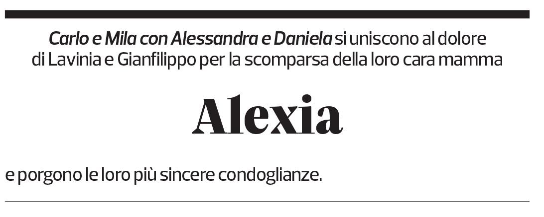 Annuncio funebre Alexia 