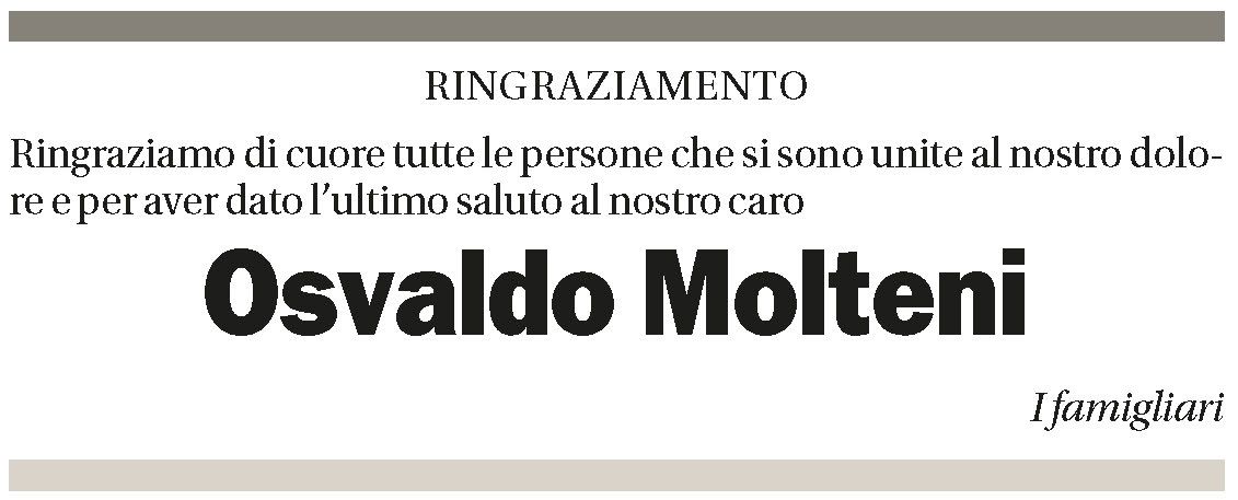 Annuncio funebre Osvaldo Molteni