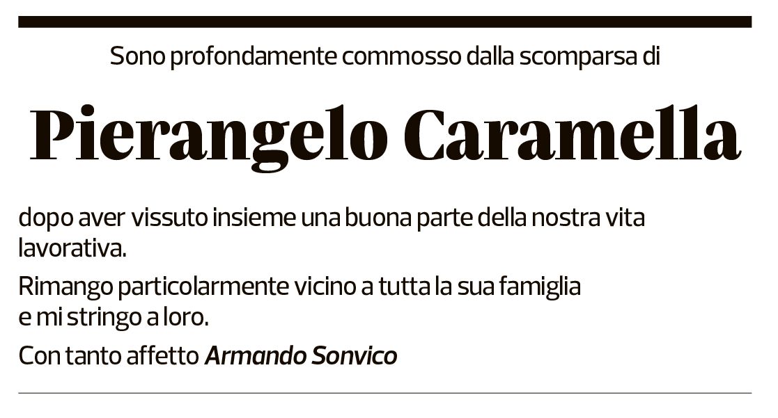 Annuncio funebre Pierangela Caramella