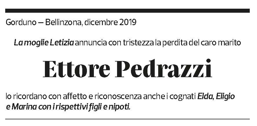 Annuncio funebre Ettore Pedrazzi