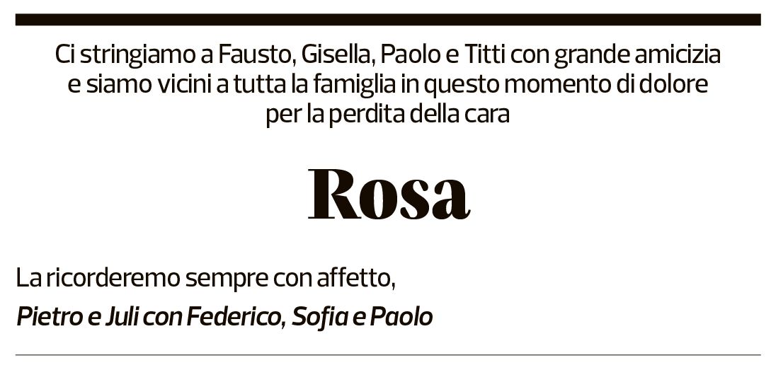 Annuncio funebre Rosa Pirogalli Salvioni